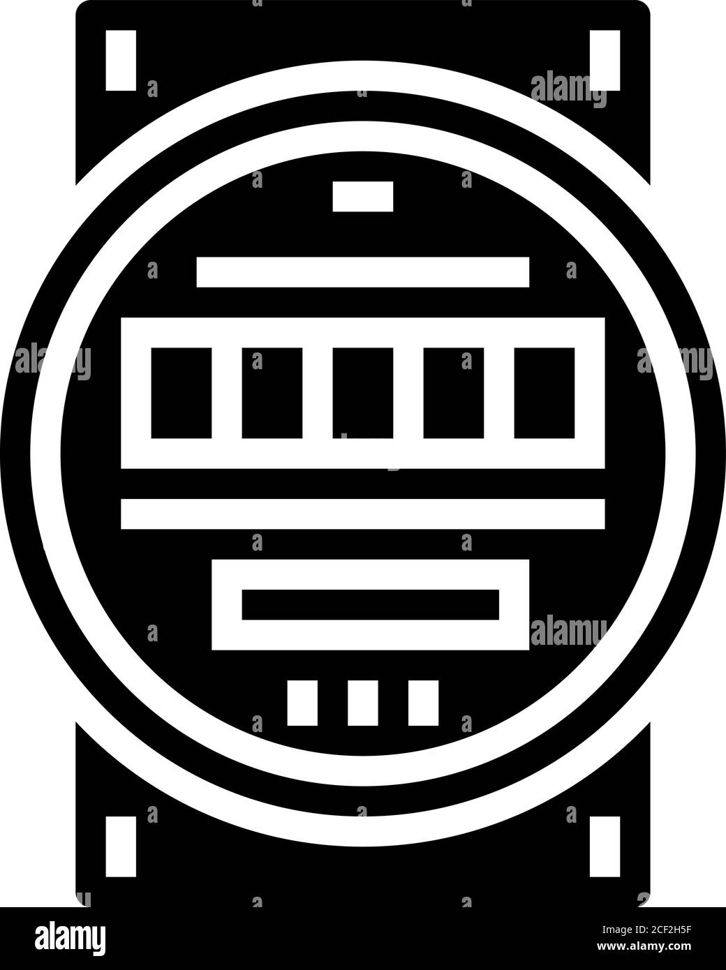 illustrazione vettoriale dell'icona del glifo del contatore elettrico Illustrazione Vettoriale
