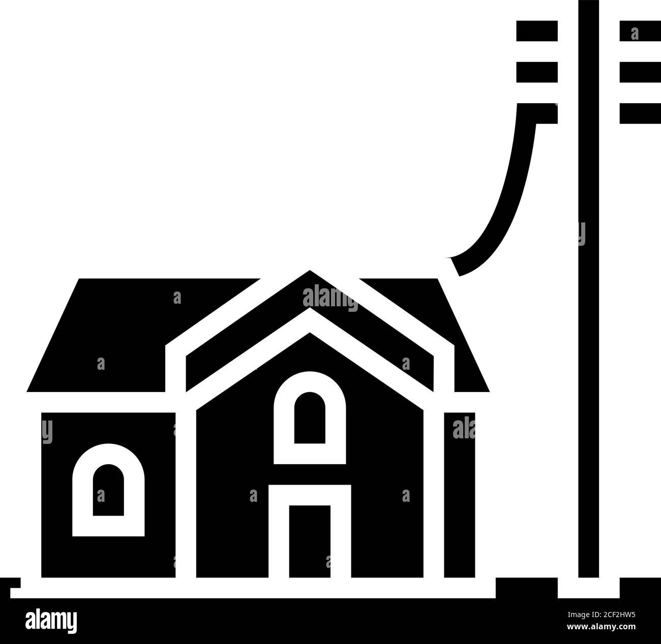 casa collegata a elettricità glifo icona illustrazione vettoriale Illustrazione Vettoriale