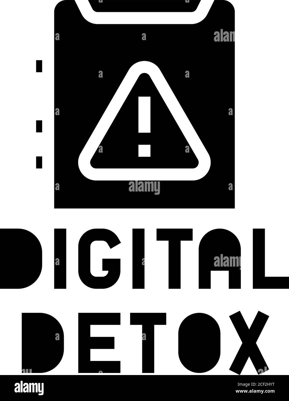 illustrazione vettoriale dell'icona del glifo detox digitale Illustrazione Vettoriale