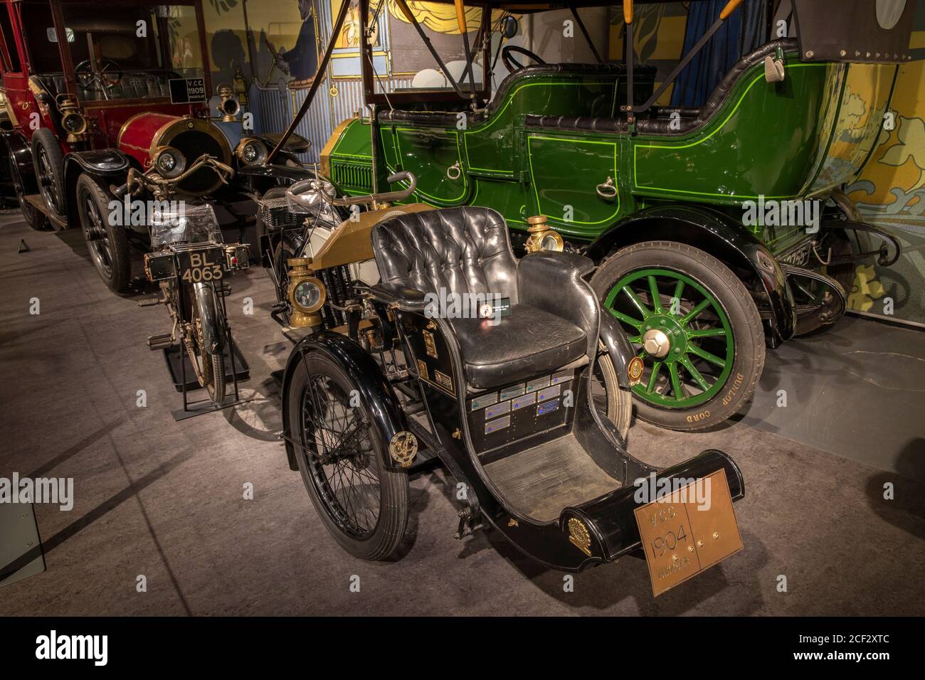 Regno Unito, Inghilterra, Coventry, Museo dei Trasporti, 1904 Humber Olympia Forecar Foto Stock