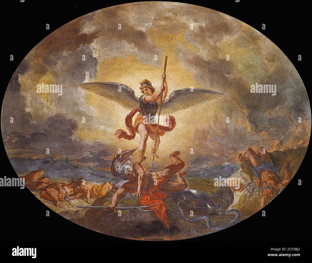 Delacroix Eugène - Der Erzengel Michael Besiegt Satan - Francese Scuola - 19 ° secolo Foto Stock