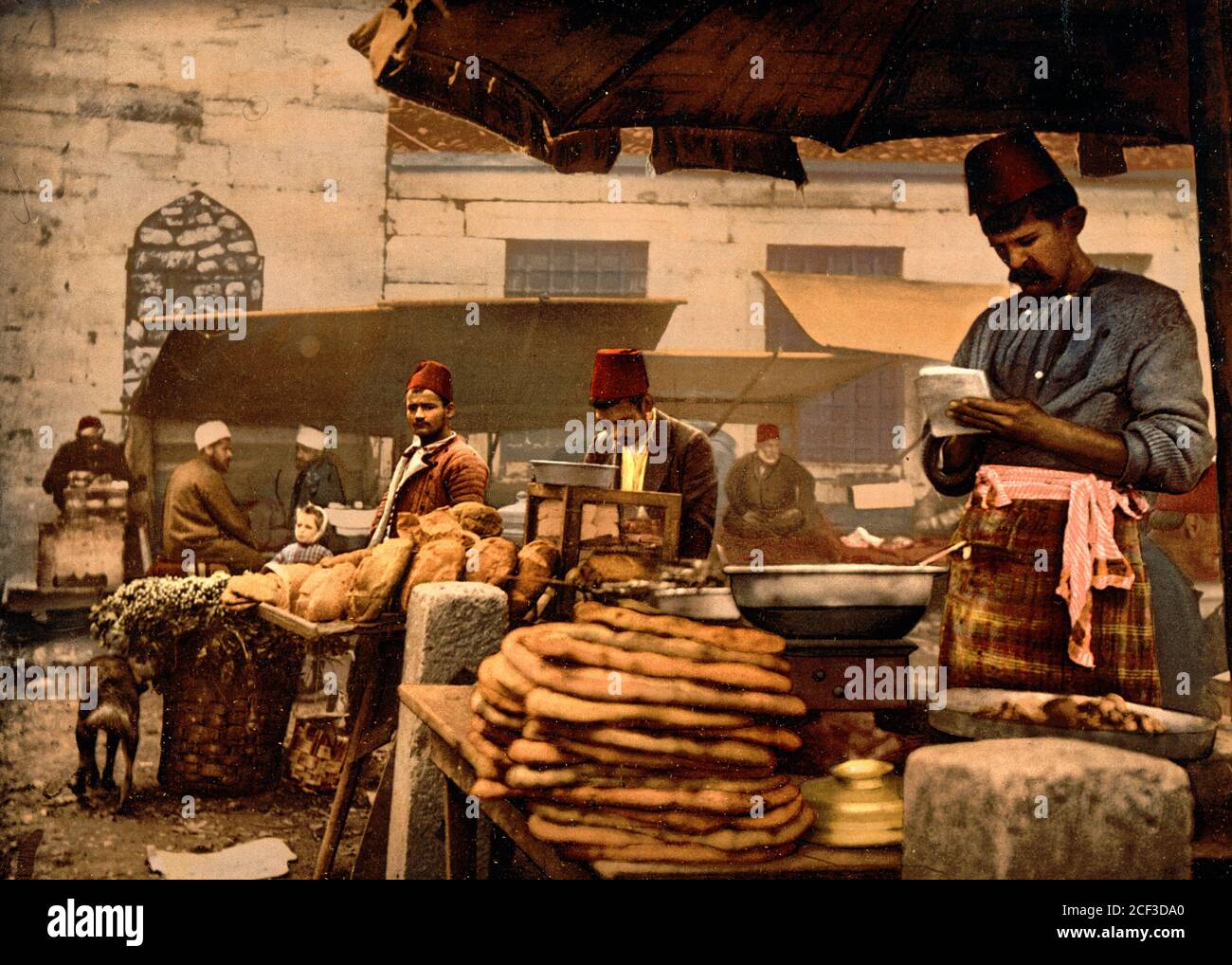 Cuocere in rue de Stambul, Costantinopoli, Turchia, circa 1900 Foto Stock