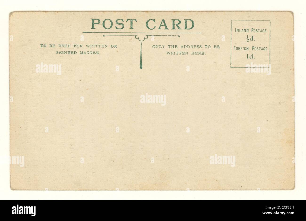 Retro della cartolina degli inizi del 1900 circa 1910, Regno Unito Foto Stock