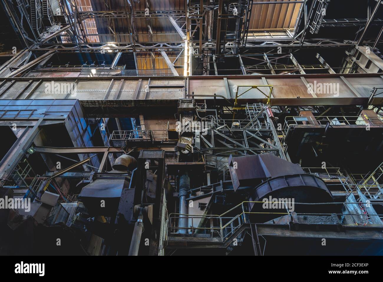 UrbEx, vecchia fabbrica di acciaio abbandonata, Belgio Foto Stock