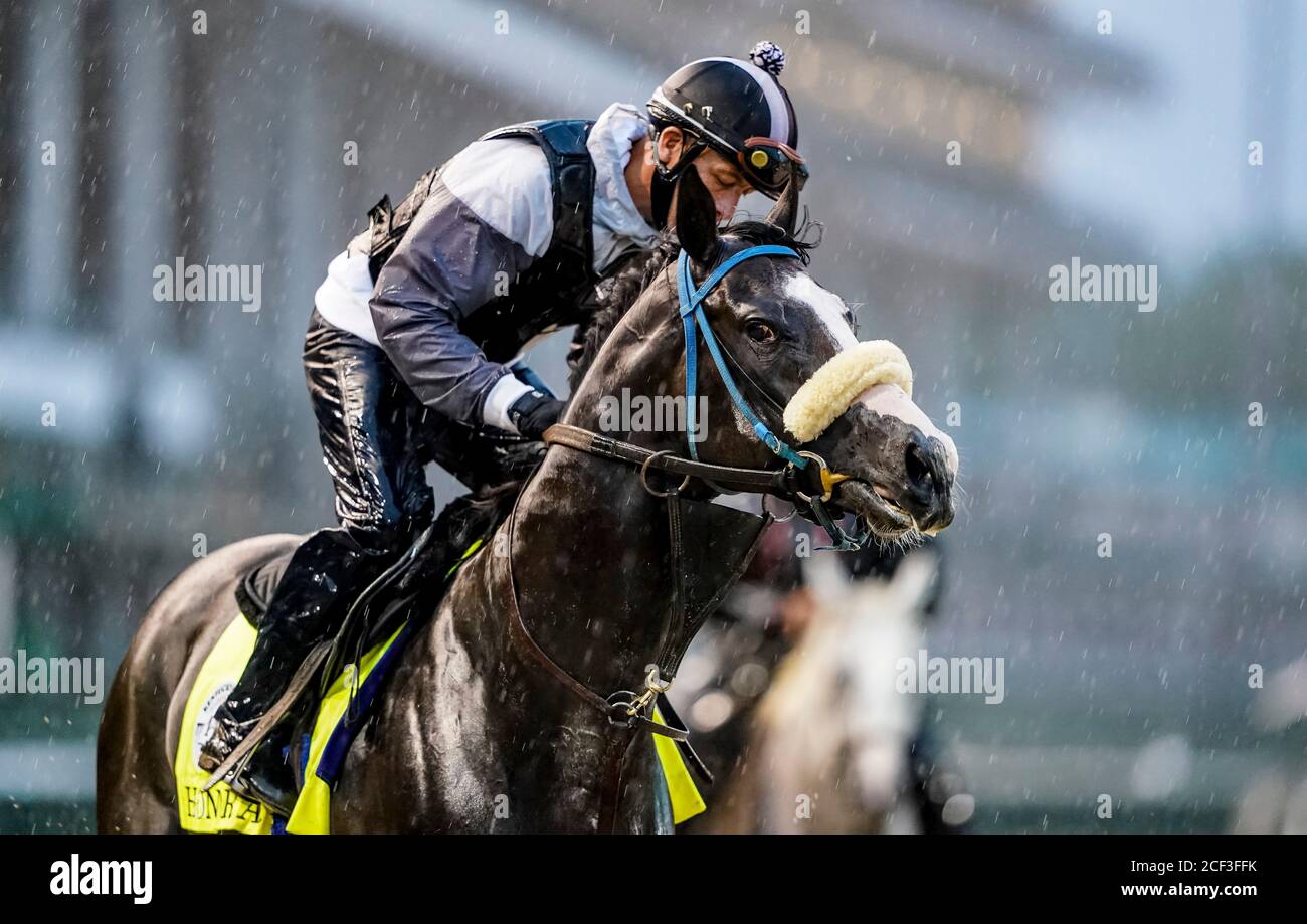 Louisville, Kentucky, Stati Uniti. 5 gennaio 2017. 3 settembre 2020: Gli esercizi di A.P. di onore come cavalli si preparano per il 2020 Kentucky Derby e Kentucky Oaks a Churchill Downs a Louisville, Kentucky. La gara è in corso senza tifosi a causa della pandemia del coronavirus che ha afferrato il mondo e la nazione per gran parte dell'anno. Scott Serio/Eclipse Sportswire/CSM/Alamy Live News Foto Stock