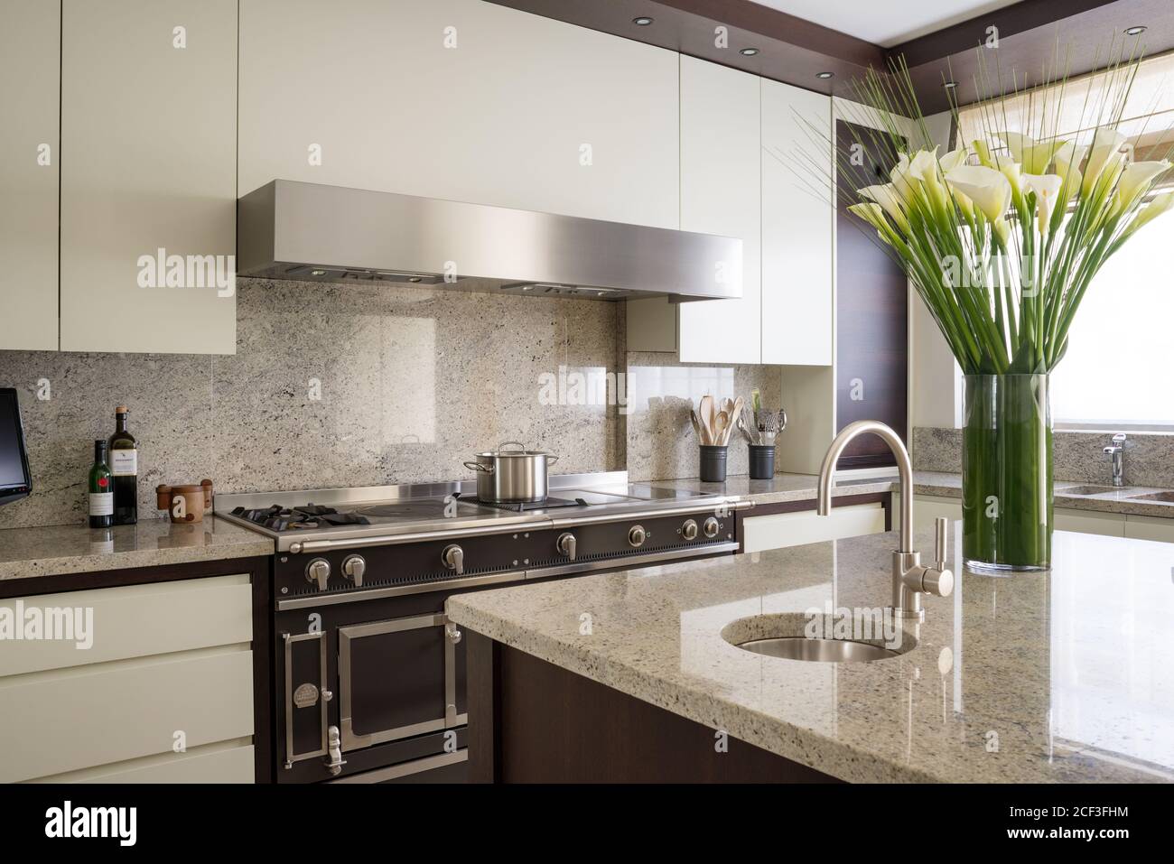 Floreale in cucina moderna Foto Stock