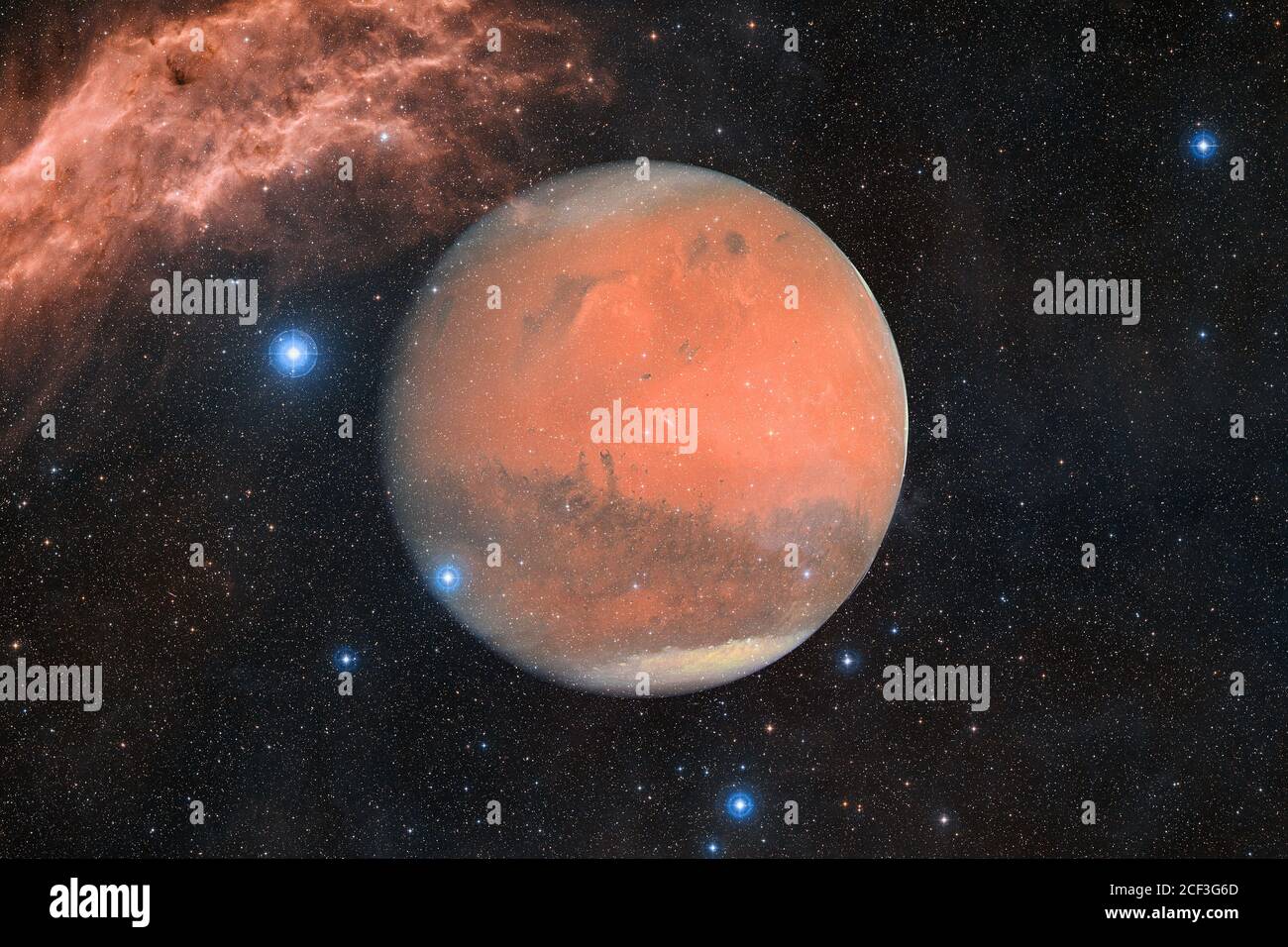 Pianeta Marte. Sistema solare. Elementi di questa immagine forniti dalla NASA Foto Stock