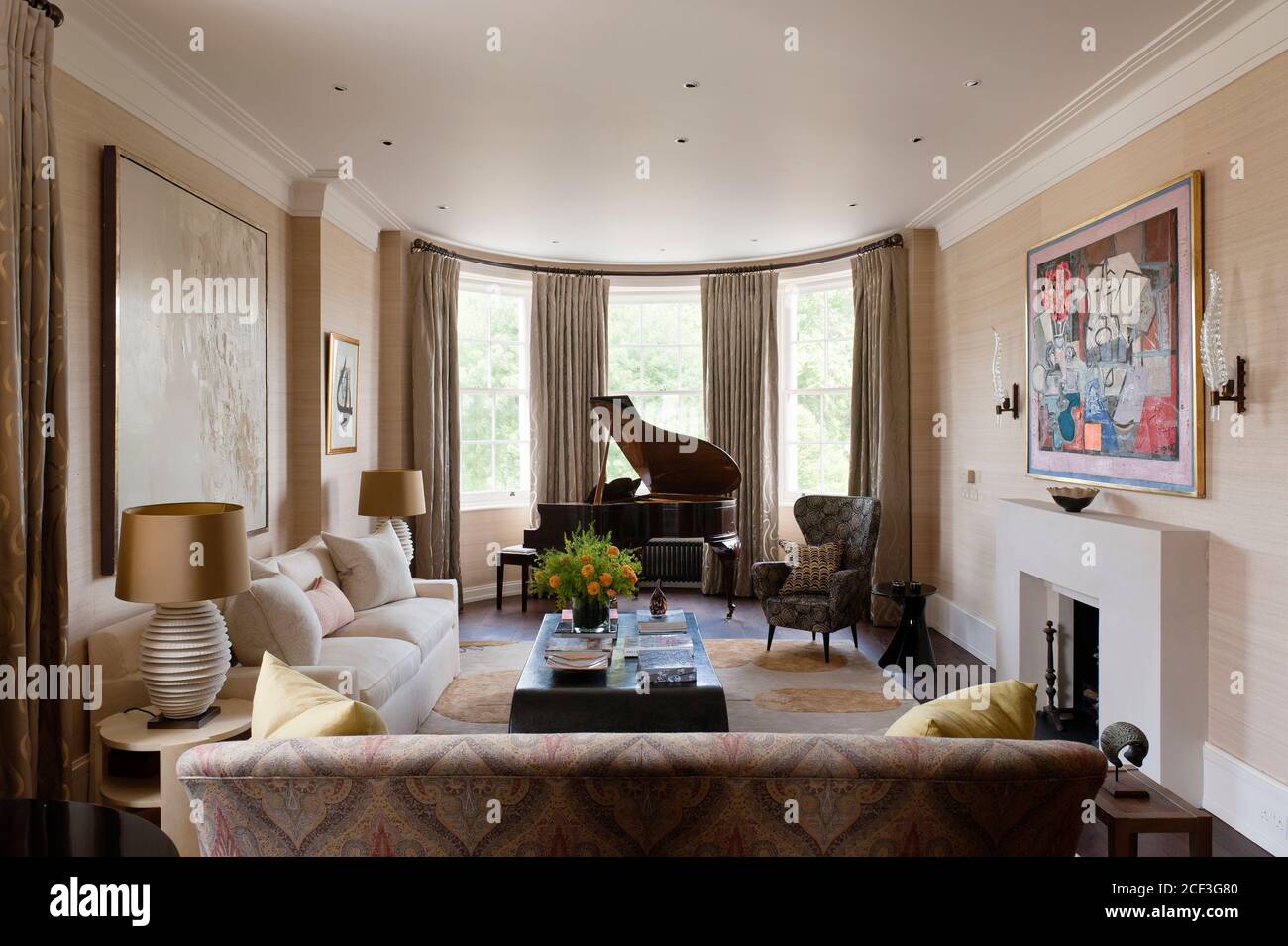 Il pianoforte in stile country living room Foto Stock