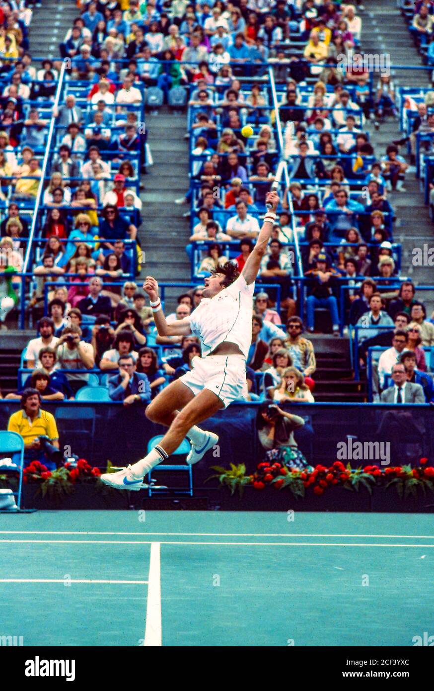 Jimmy Connors (USA) in gara al US Open Tennis 1981. Foto Stock