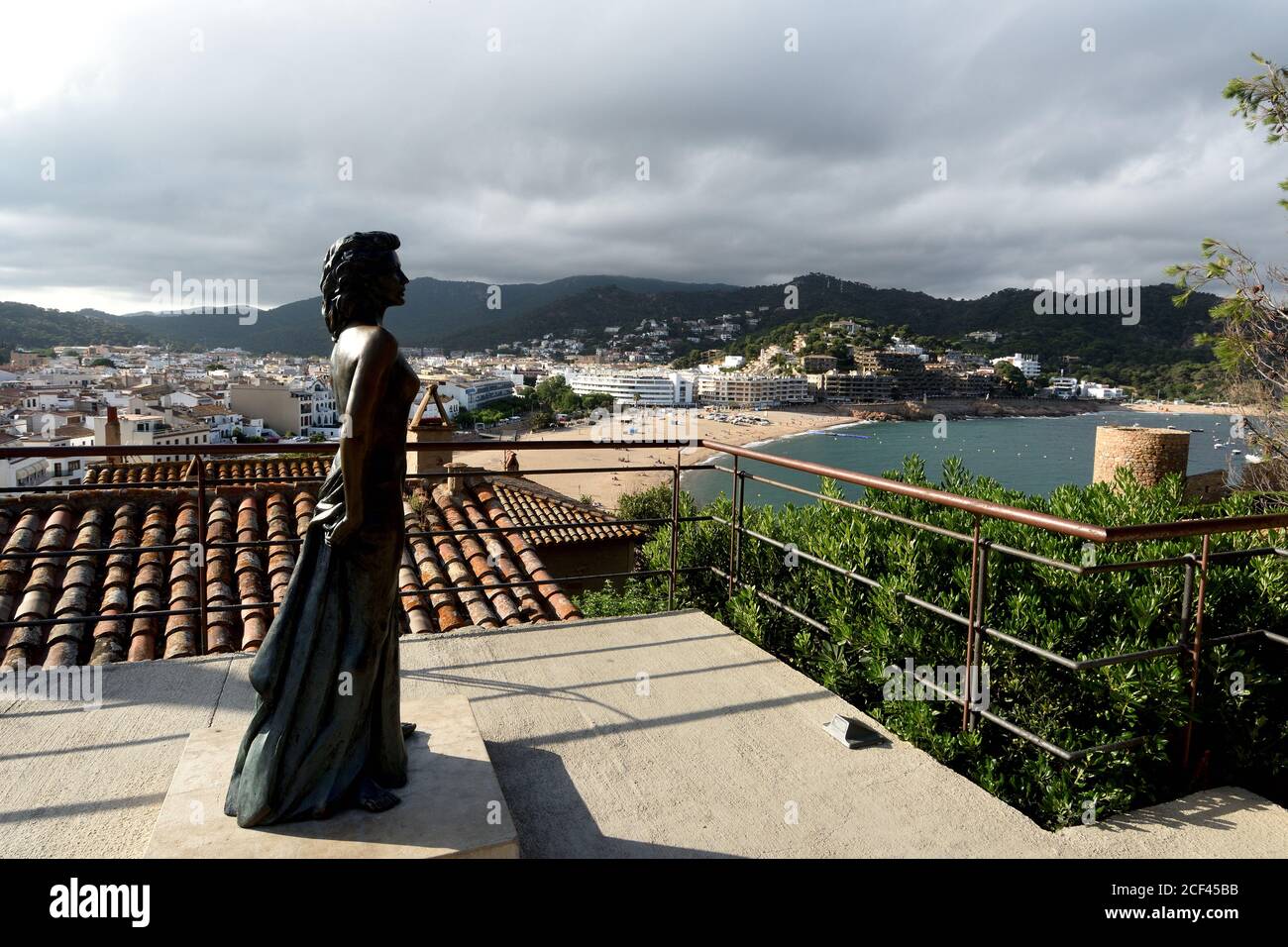 Scultura di Ava Gardner, Tossa de Mar, provincia di Girona, Catalogna, Spagna Foto Stock