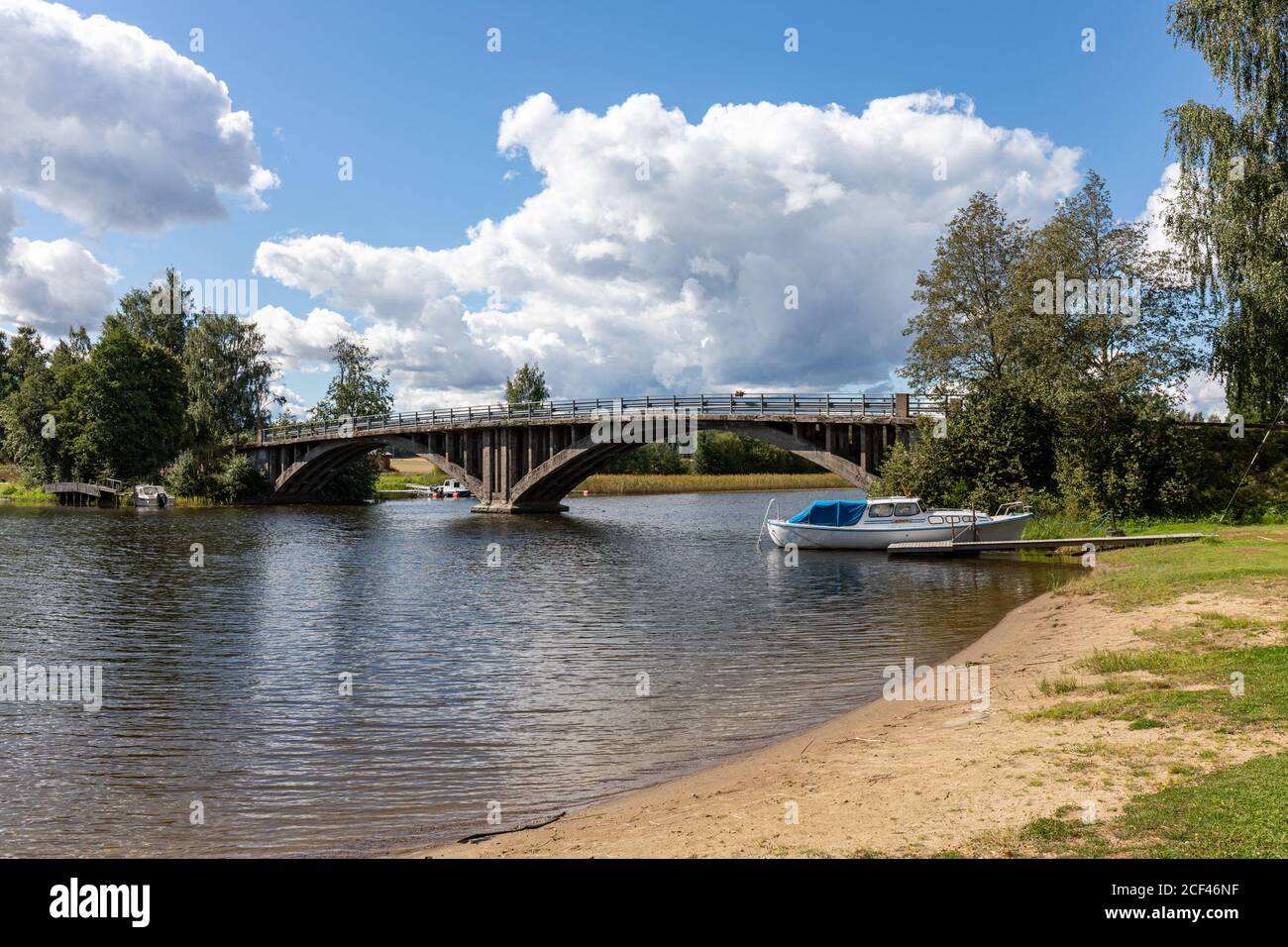 Elencato Ponte Alvettula a Hauho, Finlandia Foto Stock