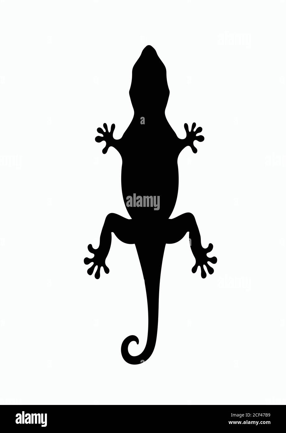 Silhouette di un gecko. Immagine vettoriale Illustrazione Vettoriale