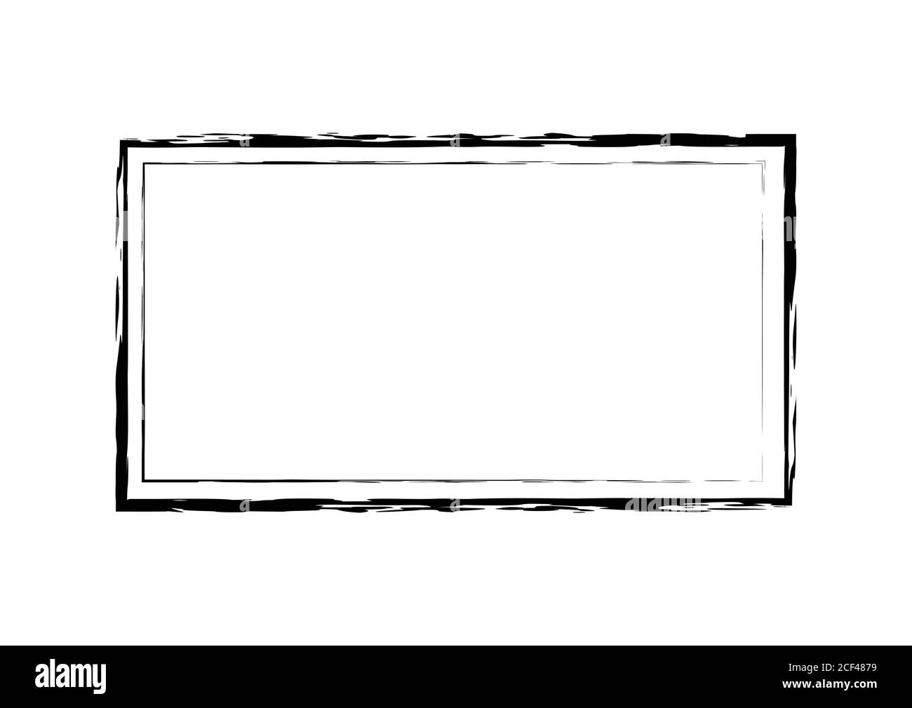 Cornice del pennello vettoriale grunge quadrato. Grunge sfondo modello vettore astratto Illustrazione Vettoriale