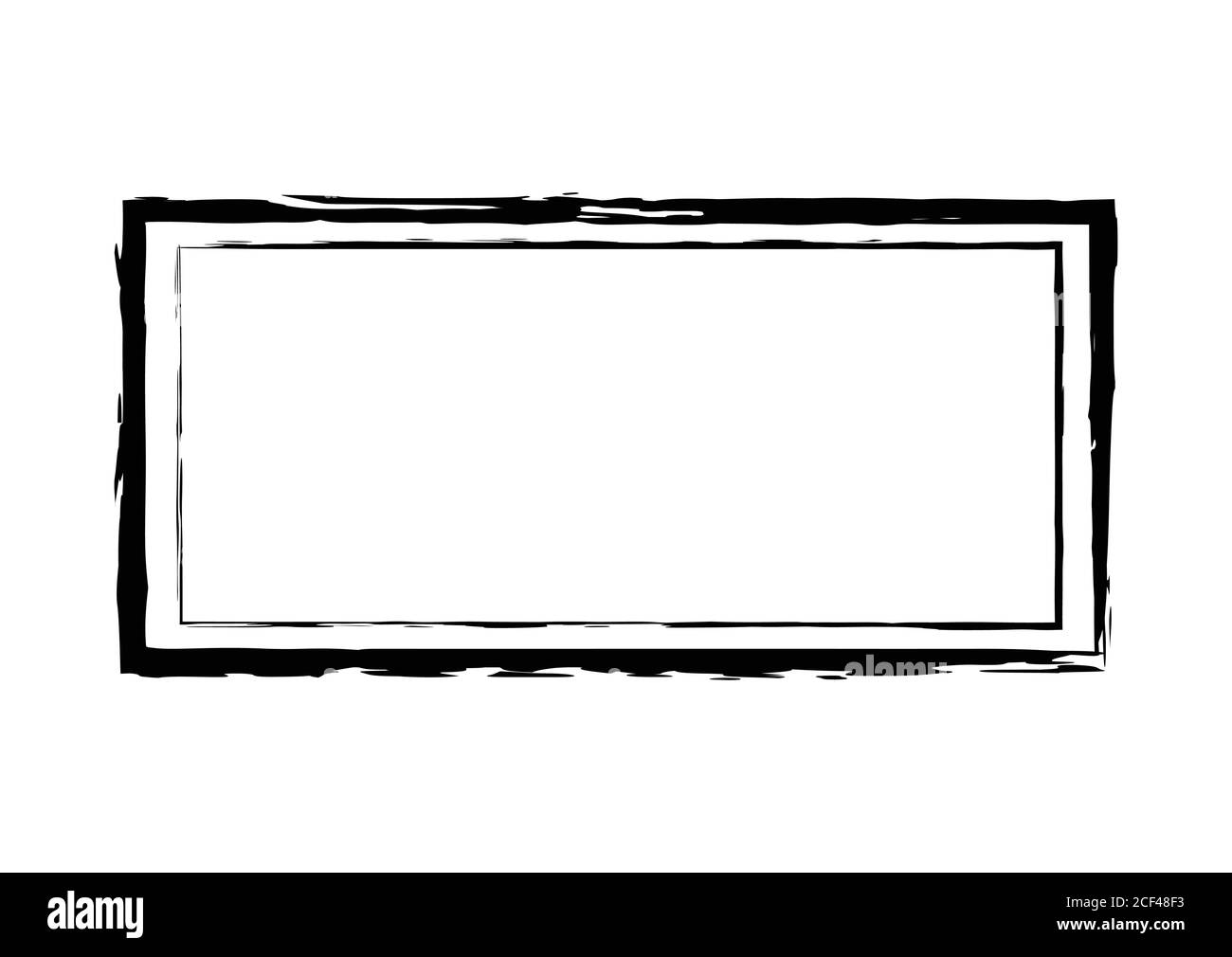 Cornice del pennello vettoriale grunge quadrato. Grunge sfondo modello vettore astratto Illustrazione Vettoriale