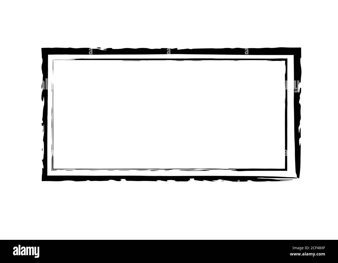 Cornice del pennello vettoriale grunge quadrato. Grunge sfondo modello vettore astratto Illustrazione Vettoriale