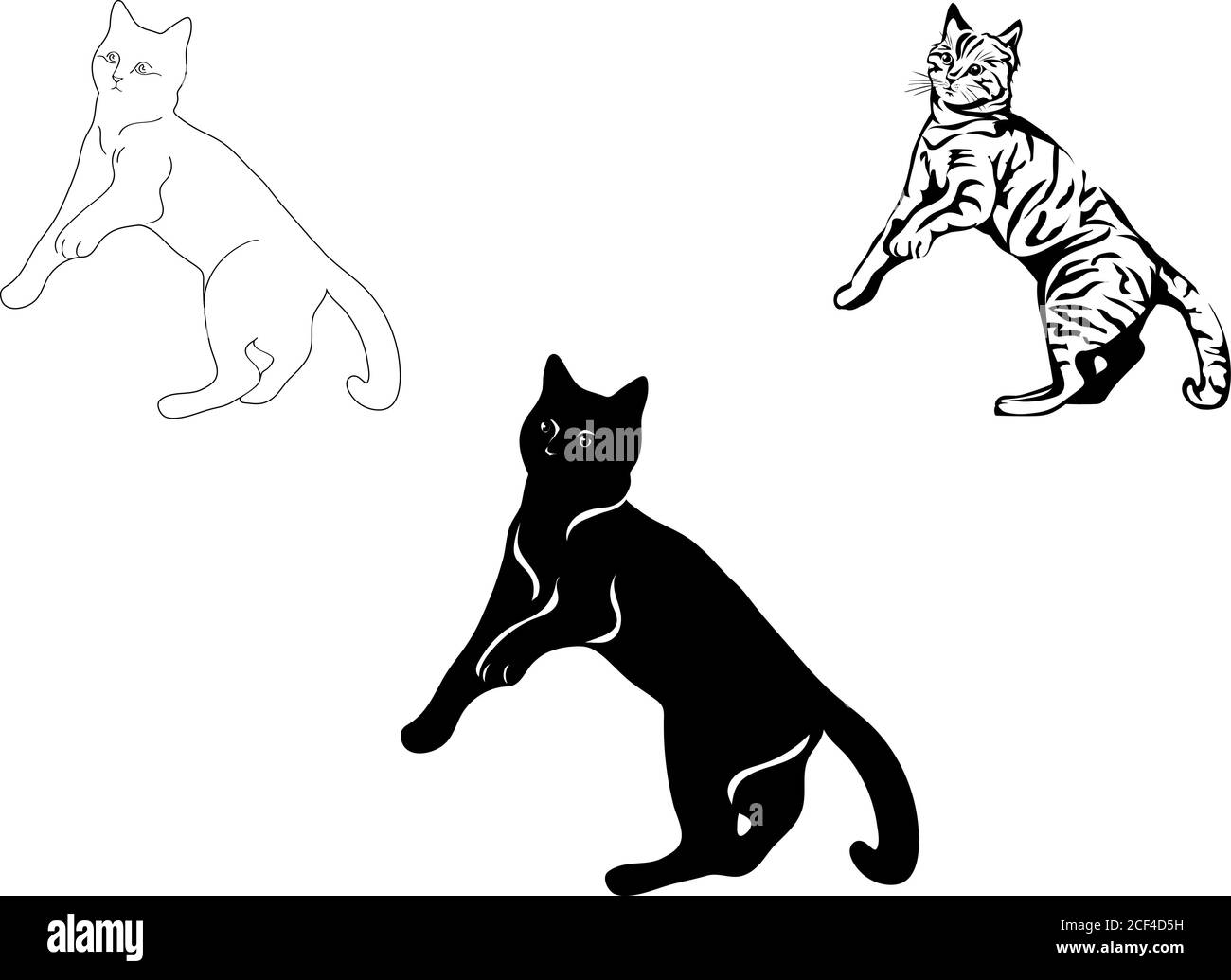 cat jump, immagine con diverse opzioni grafiche, gatti, animali, illustrazioni, mammiferi, vettore, arte, salto, felino, animali domestici, rimbalzo, elemento, digitale Illustrazione Vettoriale