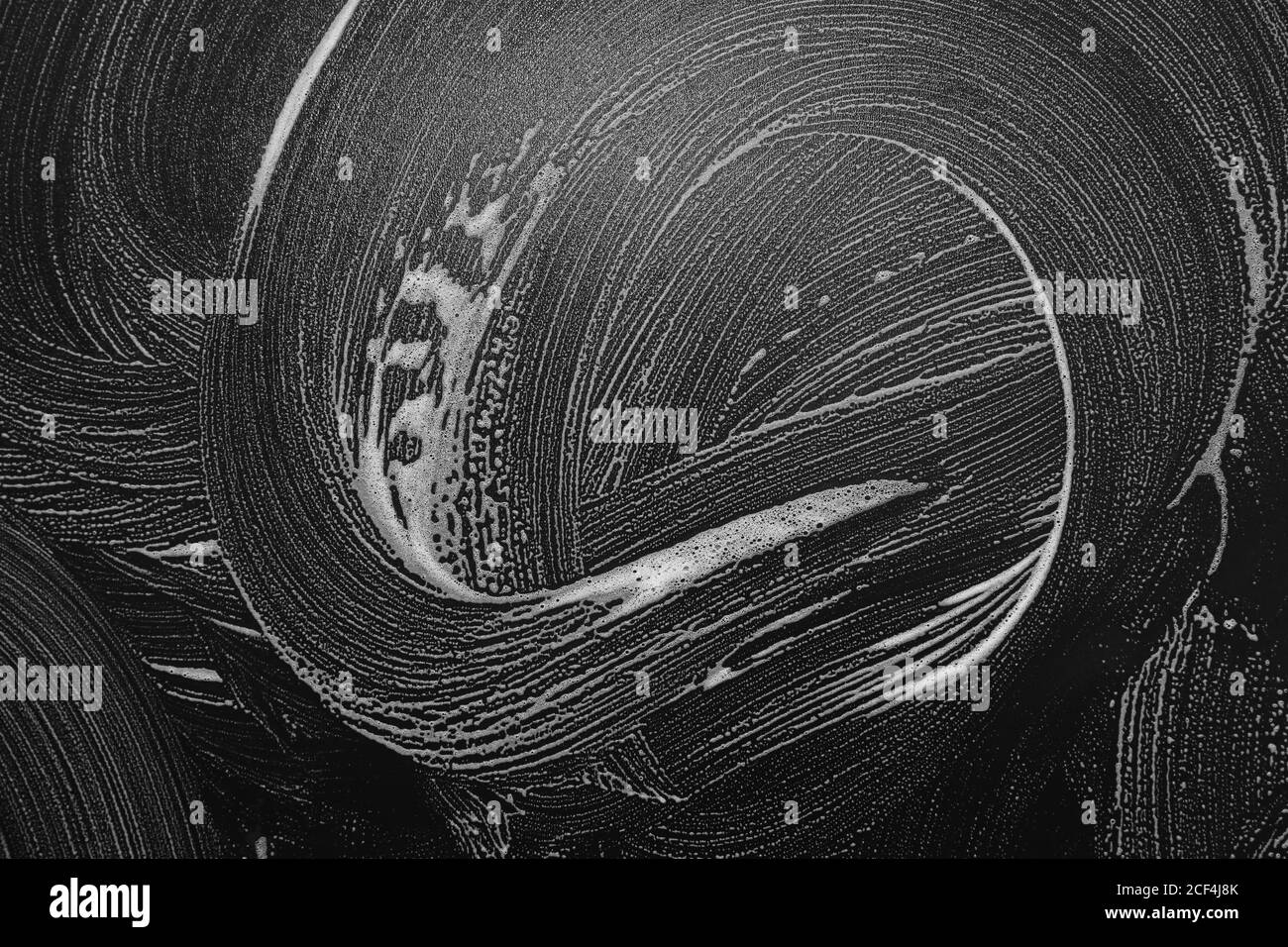 Astratto sfondo nero con schiuma bianca buona per testo cafe,bar e lavanderia Foto Stock