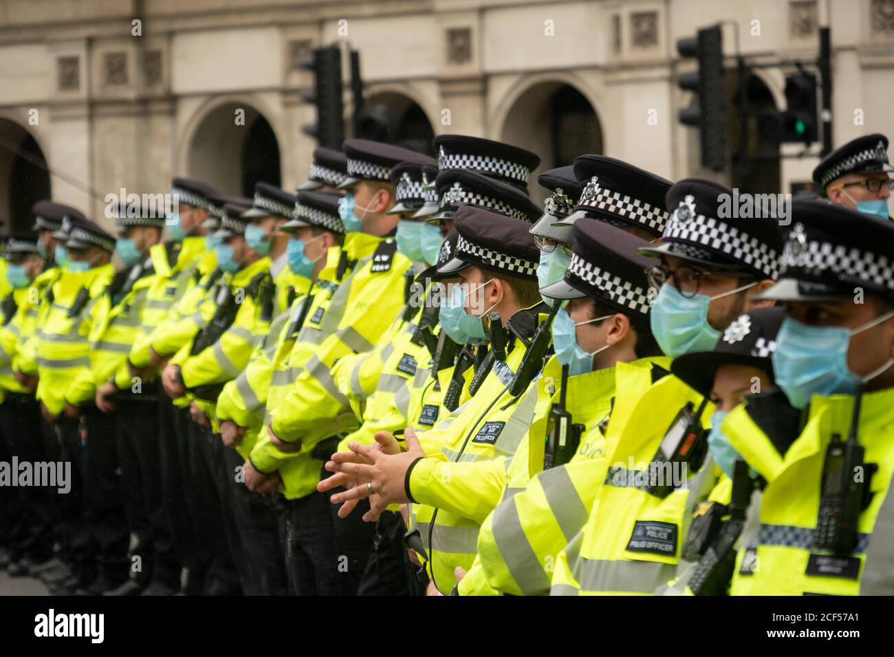 Londra - Settembre 2020: Le proteste della ribellione per l'estinzione nel centro di Londra che si battono sulle questioni relative al cambiamento climatico Foto Stock