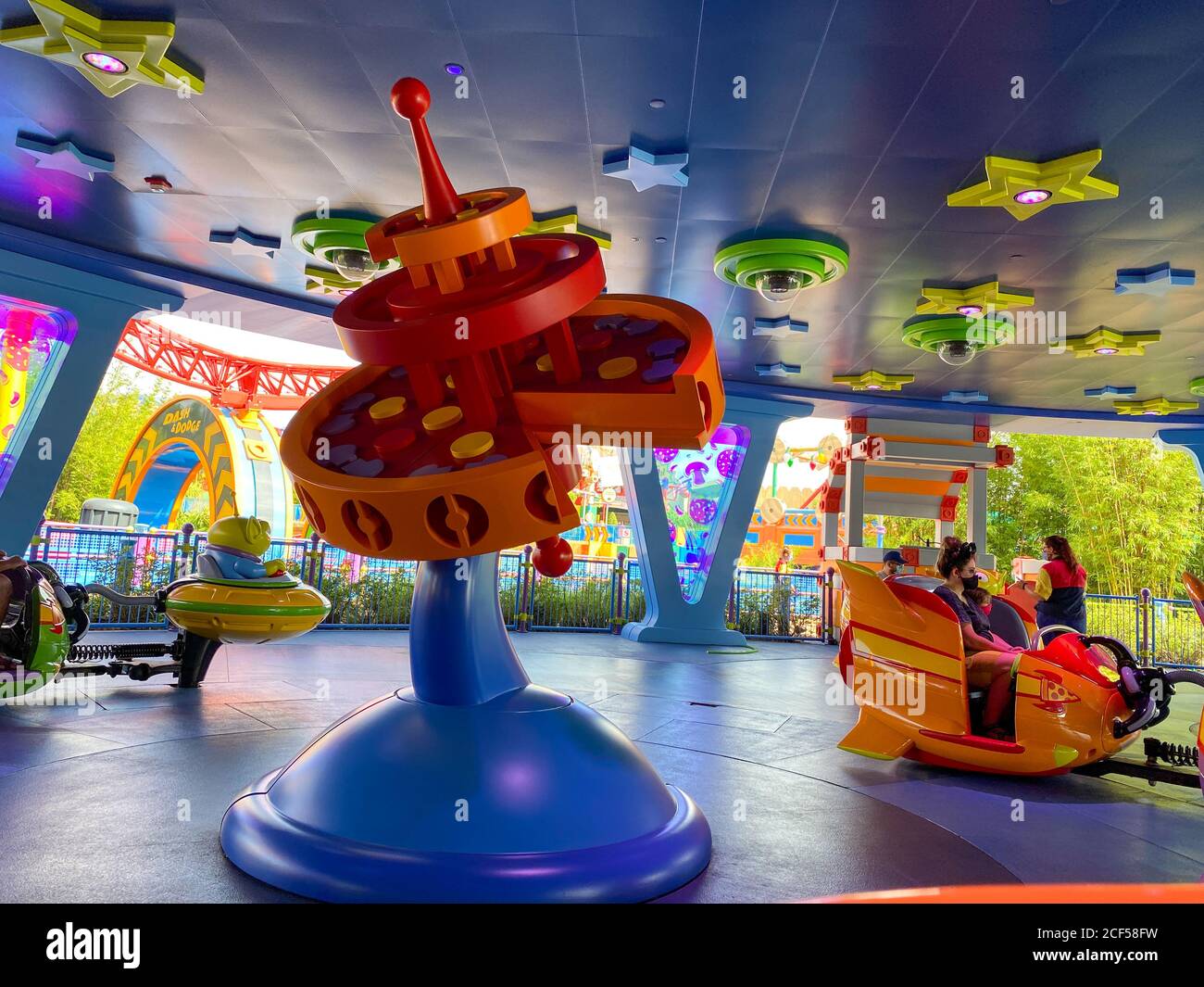Orlando, FL/USA-8/31/20: Giro degli Alien Swirls nella Toy Story Land all'Hollywood Studios Park al Walt Disney World di Orlando, FL. Foto Stock