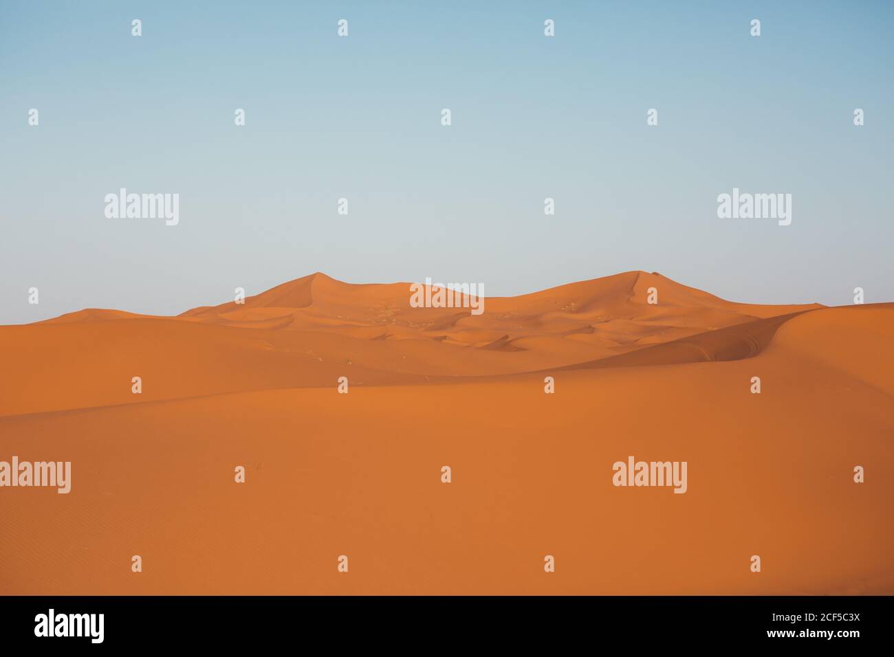 Duna di sabbia rossa del deserto in Marocco Foto Stock