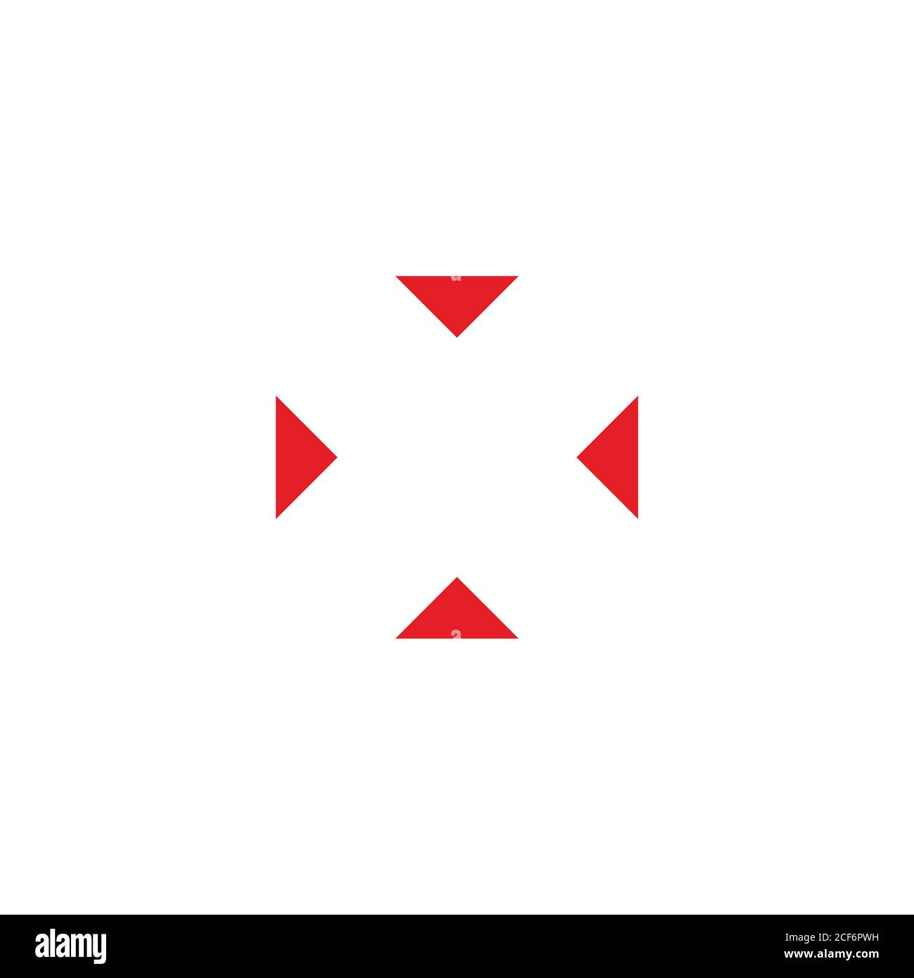 mettere a fuoco la lettera di destinazione x semplice vettore di logo geometrico Illustrazione Vettoriale