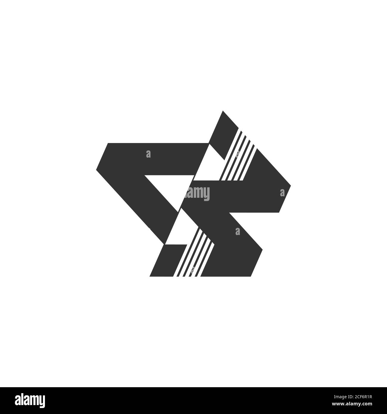 lettera astratta ab strisce geometriche logo vettore Illustrazione Vettoriale