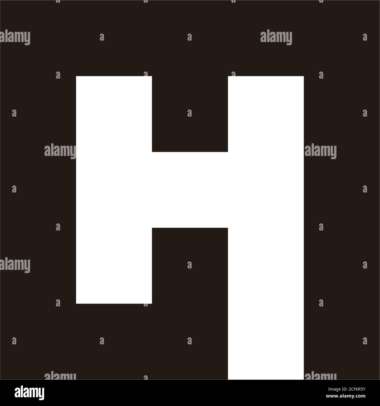lettera h simbolo geometrico quadrato linea negativo spazio disegno logo vettore Illustrazione Vettoriale