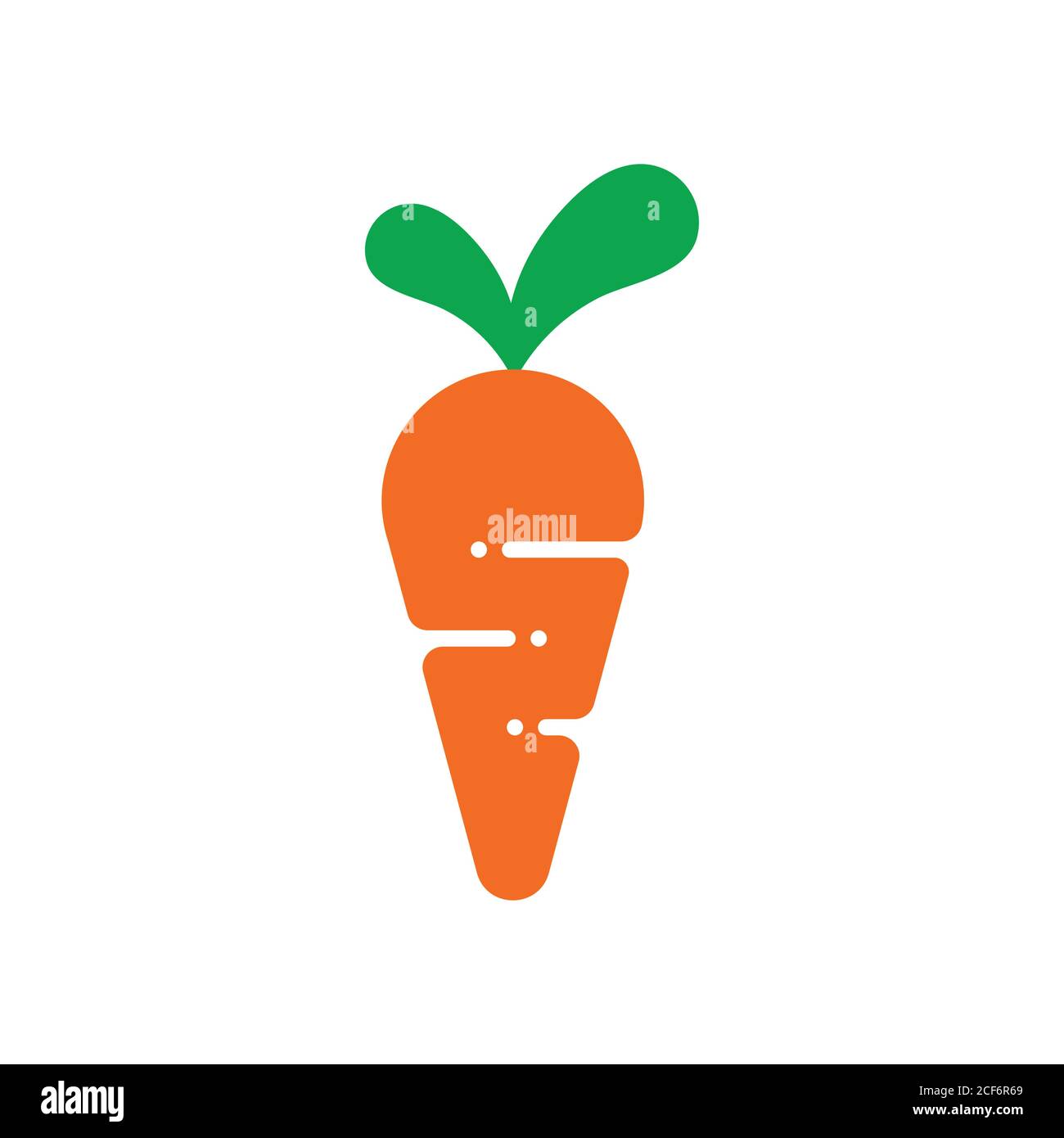 vettore del logo del simbolo di disegno della carota della lettera Illustrazione Vettoriale