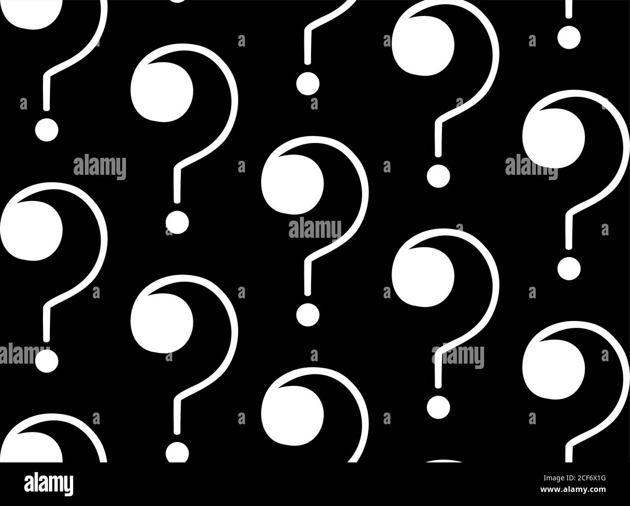 Punti interrogativi disegnati a mano. Motivo senza giunture bianco nero. Illustrazione vettoriale Illustrazione Vettoriale