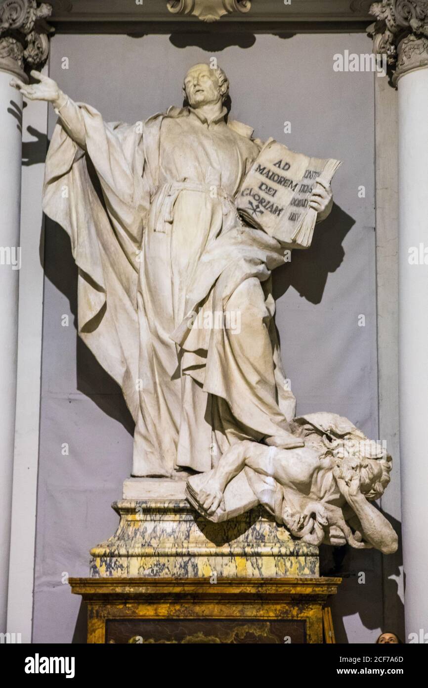 Statua di Sant'Ignazio in Chiesa di Sant'Ignazio di Loyola a Roma Italia Foto Stock