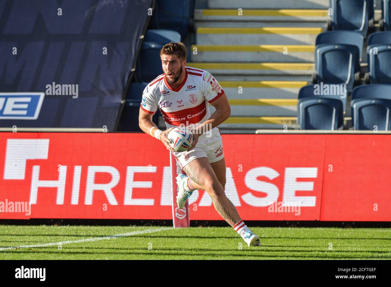 Greg Minikin di Hull Kingston Rovers va oltre per provare. Foto Stock