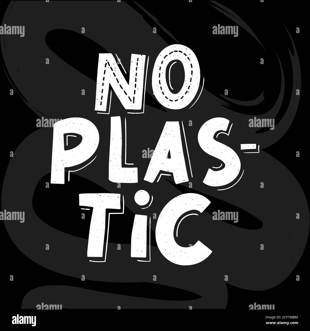 Nessun materiale plastico, design eccellente per qualsiasi scopo. Illustrazione del vettore dei rifiuti in plastica. Segno organico. Illustrazione Vettoriale