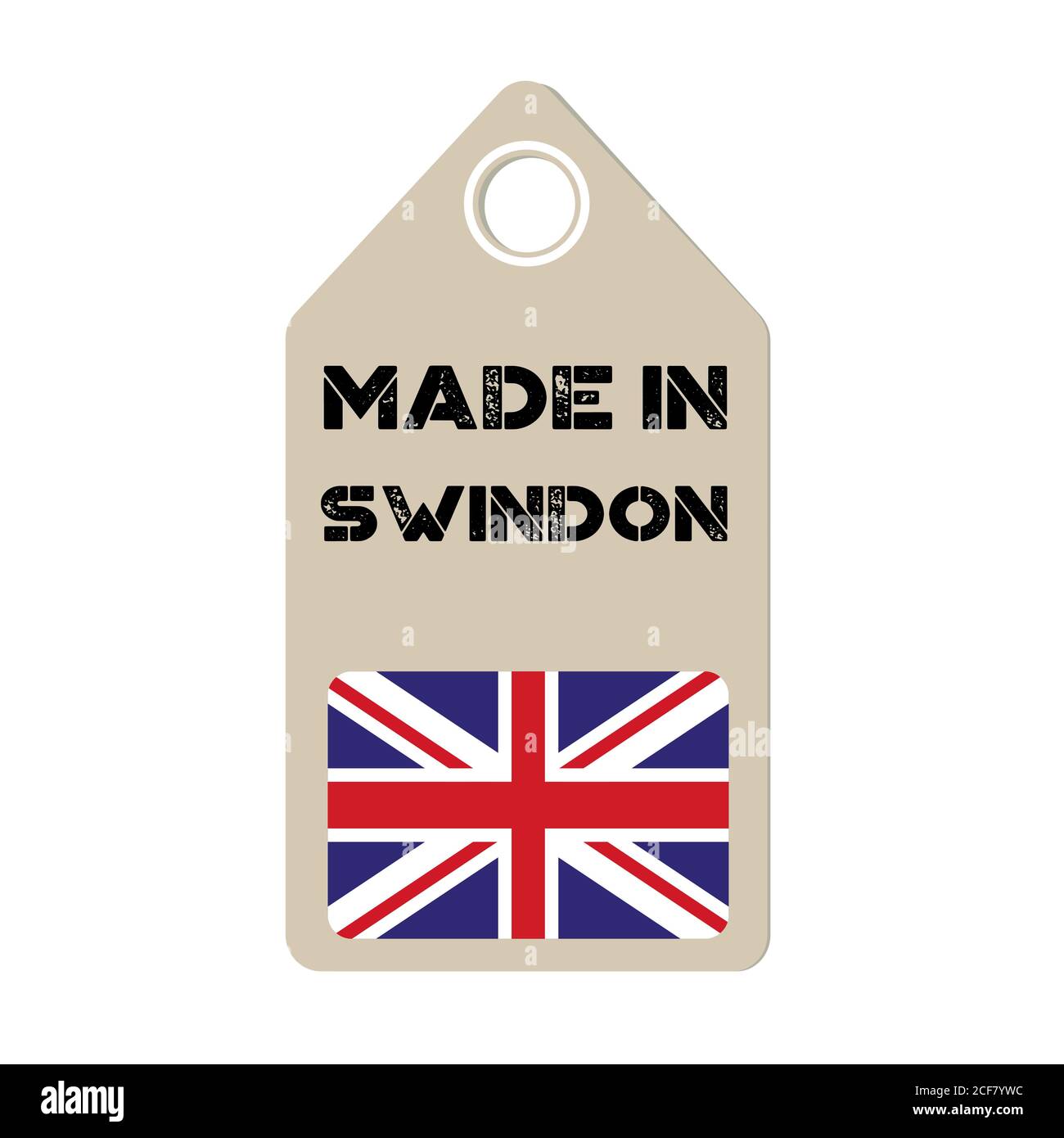 Realizzato in Swindon Tag Vector su sfondo bianco Illustrazione Vettoriale