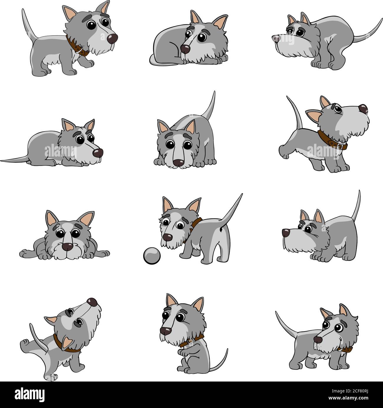 cane divertente, cane, cucciolo, animale domestico, animazione, vettore, movimento, decorativo, animale, divertente, divertente, in quarantena, isolato, illustrazione, piccolo, breve, mammifero Illustrazione Vettoriale