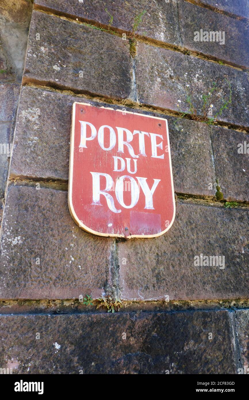 Porte du Roy nella cittadella consolidata da Vauban. Saint Jean Pied de Port. Paesi Baschi. Francia Foto Stock