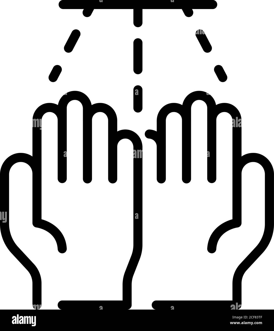 Icona asciuga mani, stile contorno Illustrazione Vettoriale