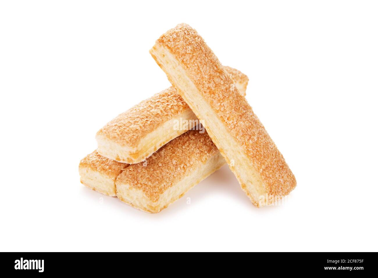 Biscotti dolci a forma di bastoncini isolati su bianco sfondo Foto Stock