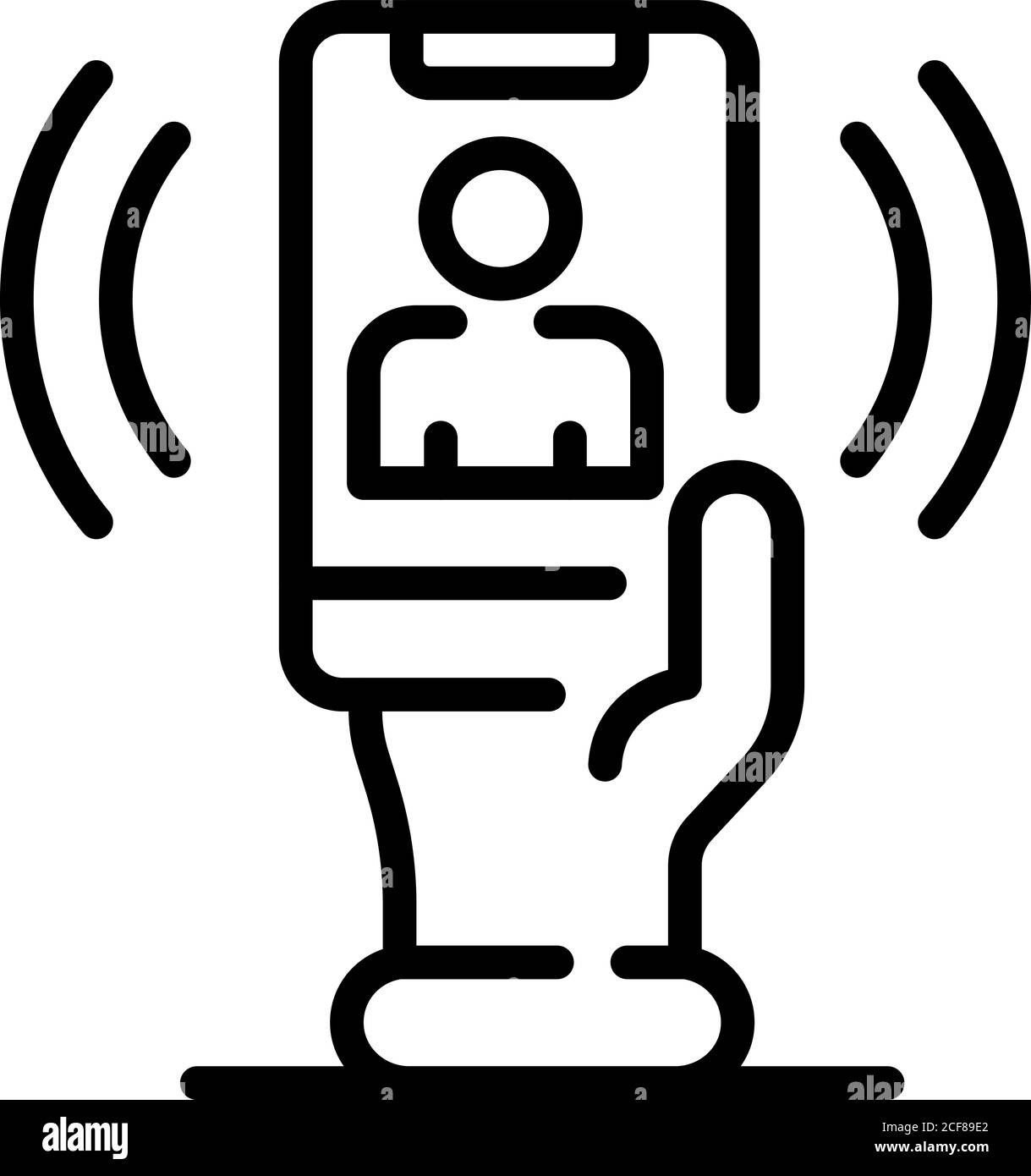 Icona della videochiamata telefonica, stile struttura Illustrazione Vettoriale