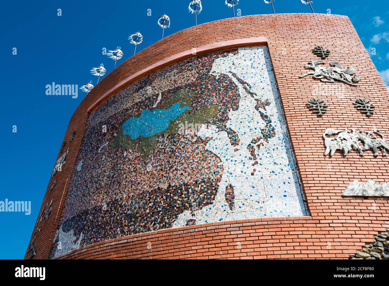 Monumento dell'Impero Mongolo a Kharkhorin (Karakorum), Mongolia. Karakorum fu la capitale dell'Impero Mongolo tra il 1235 e il 1260. Foto Stock