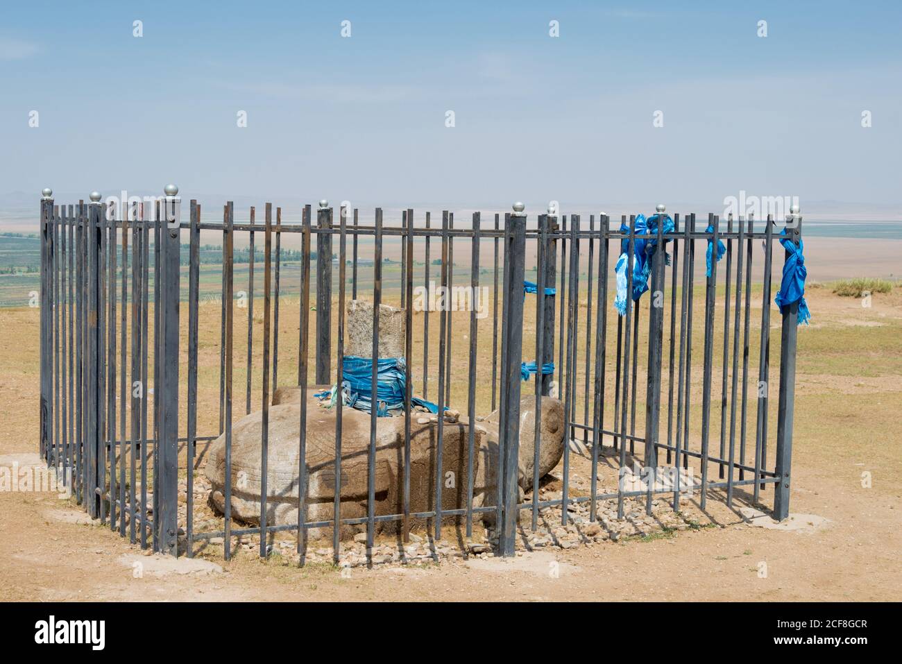 KHARKORIN, MONGOLIA - pietra tartaruga a Kharkhorin (Karakorum), Mongolia. Fa parte dell'Orkhon Valley Cultural Landscape, patrimonio dell'umanità. Foto Stock