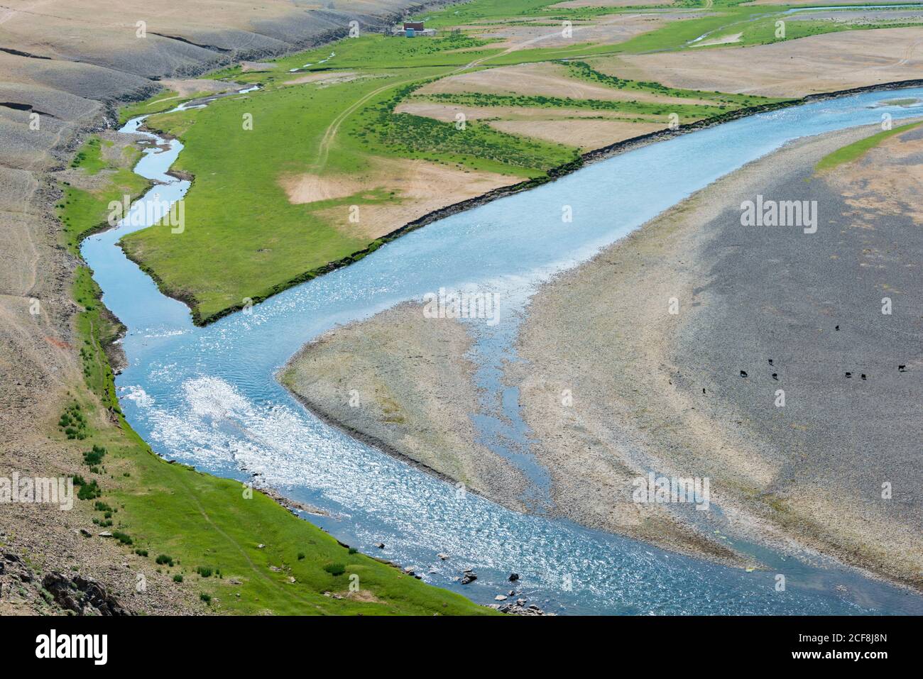 KHARKORIN, MONGOLIA - Valle Orkhon a Kharkhorin (Karakorum), Mongolia. Fa parte dell'Orkhon Valley Cultural Landscape, patrimonio dell'umanità. Foto Stock