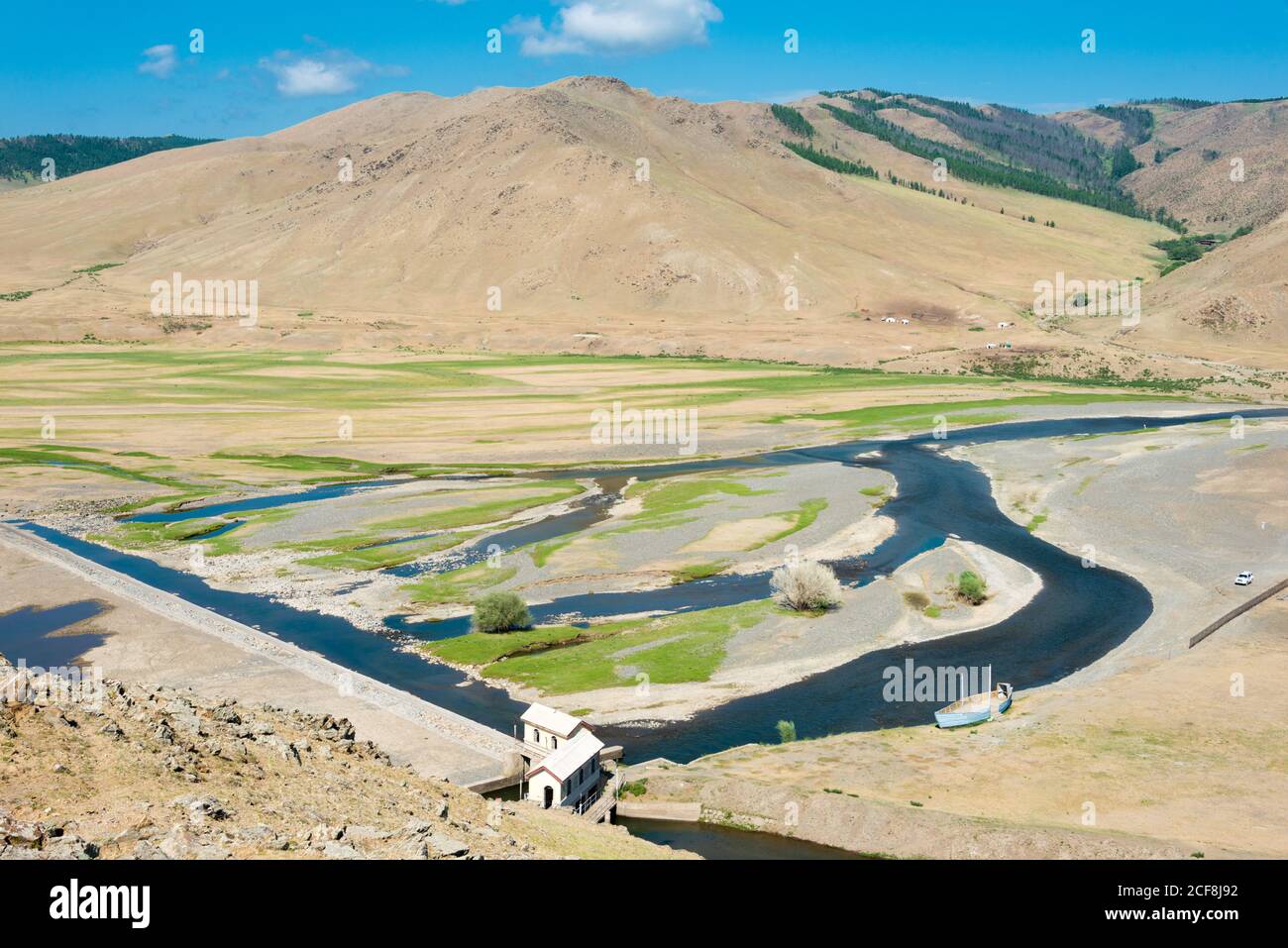 KHARKORIN, MONGOLIA - Valle Orkhon a Kharkhorin (Karakorum), Mongolia. Fa parte dell'Orkhon Valley Cultural Landscape, patrimonio dell'umanità. Foto Stock