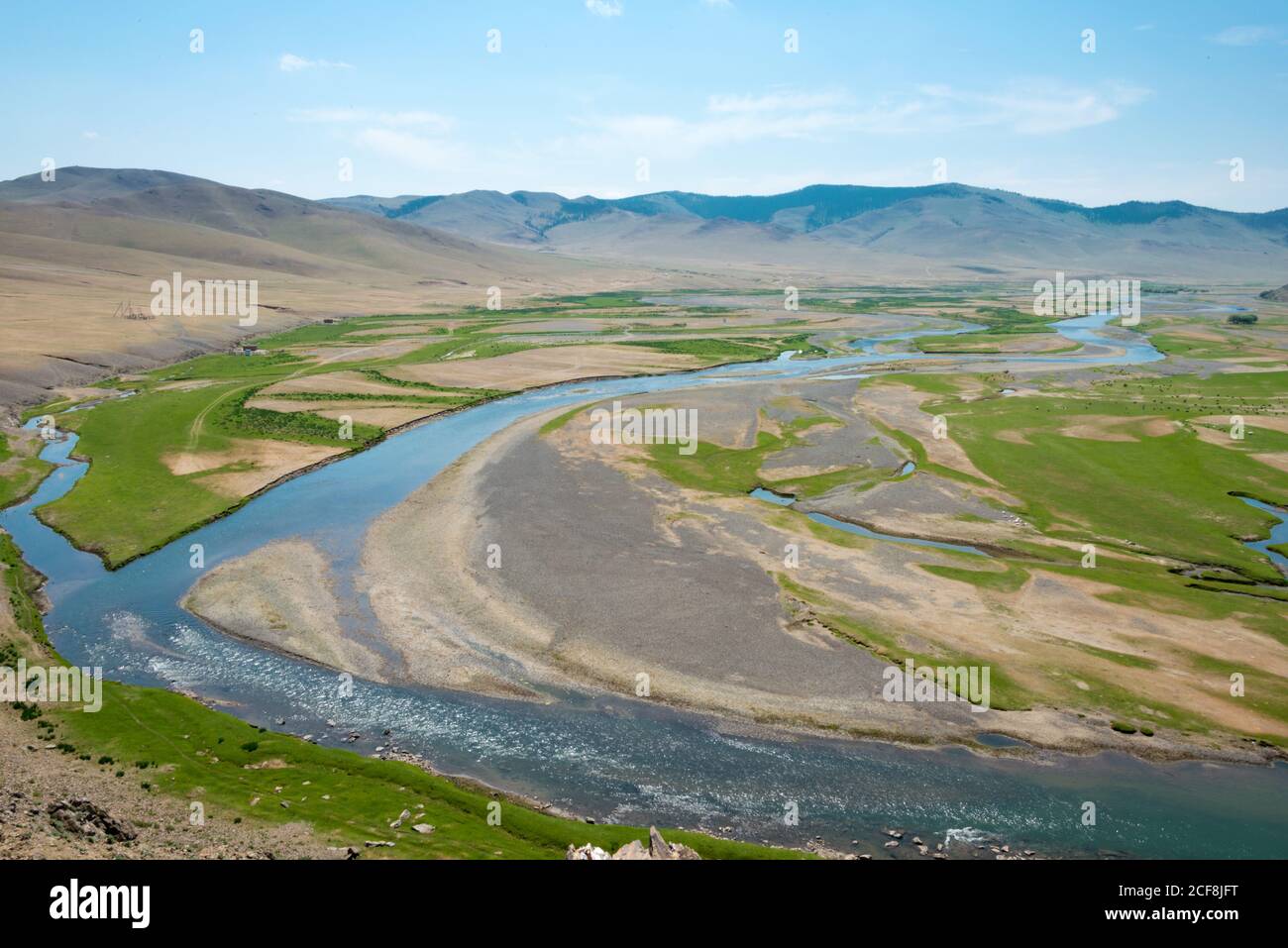 KHARKORIN, MONGOLIA - Valle Orkhon a Kharkhorin (Karakorum), Mongolia. Fa parte dell'Orkhon Valley Cultural Landscape, patrimonio dell'umanità. Foto Stock