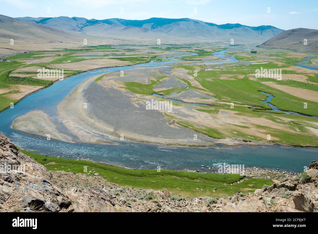 KHARKORIN, MONGOLIA - Valle Orkhon a Kharkhorin (Karakorum), Mongolia. Fa parte dell'Orkhon Valley Cultural Landscape, patrimonio dell'umanità. Foto Stock