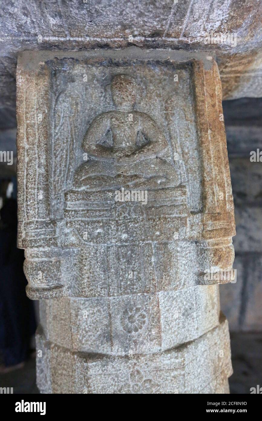 Jain Temple, Kidanganad, Sultan Bathery, Kerala, India, 13th secolo, monumento protetto, indagine archeologica dell'india Foto Stock