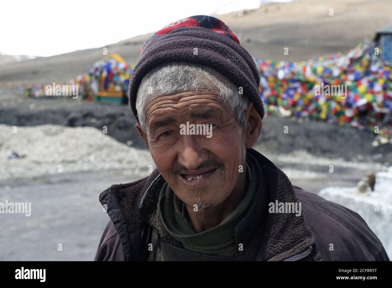 Leh, ritratto dell'uomo locale, Jammu e Kashmir, India Foto Stock