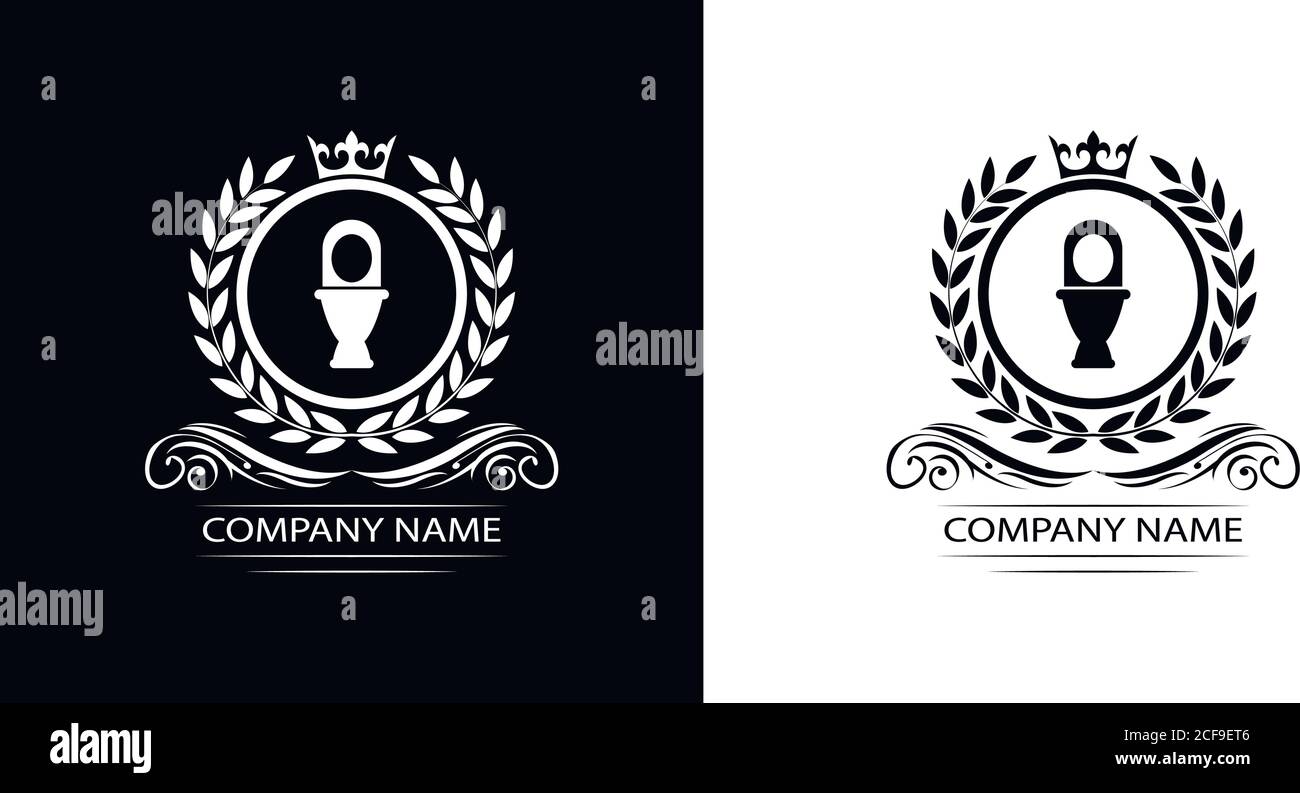 tazza wc con logo modello royal vect di lusso Illustrazione Vettoriale
