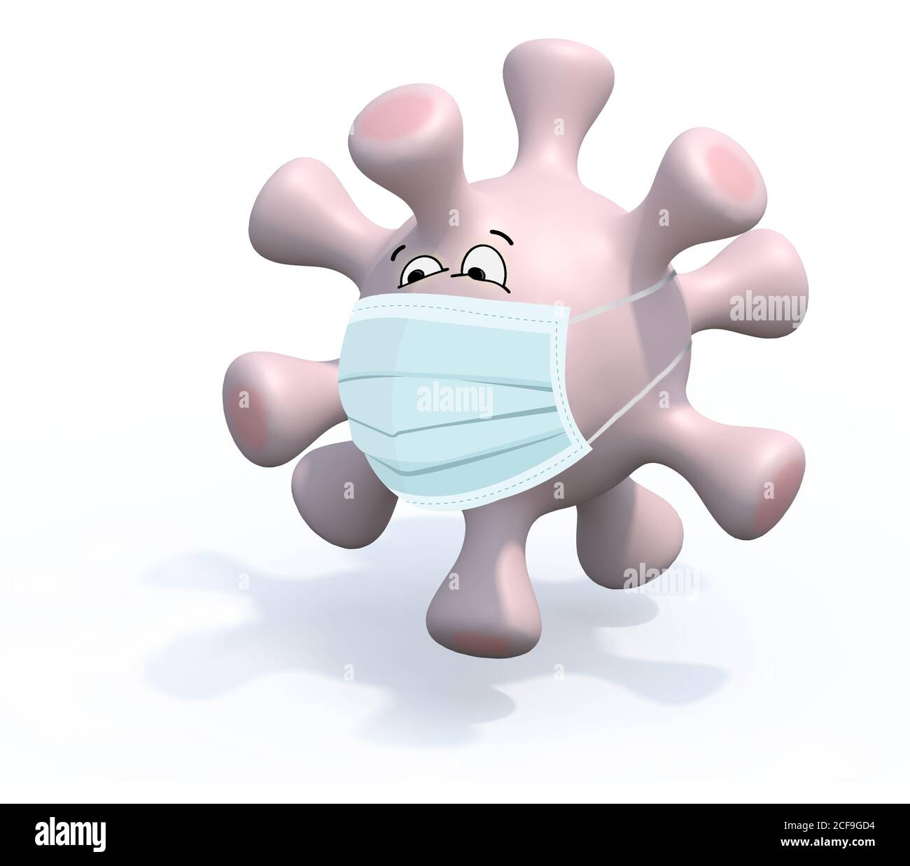 cartone animato con maschera facciale e chirurgo, illustrazione 3d Foto Stock