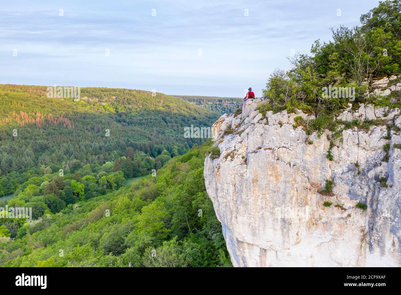 Francia, Cote d’Or, Riserva Naturale Regionale della Val Suzon, Messigny et Vantoux, Foret Domaniale de Val Suzon (vista aerea) // Francia, Côte d’Or (21), rés Foto Stock