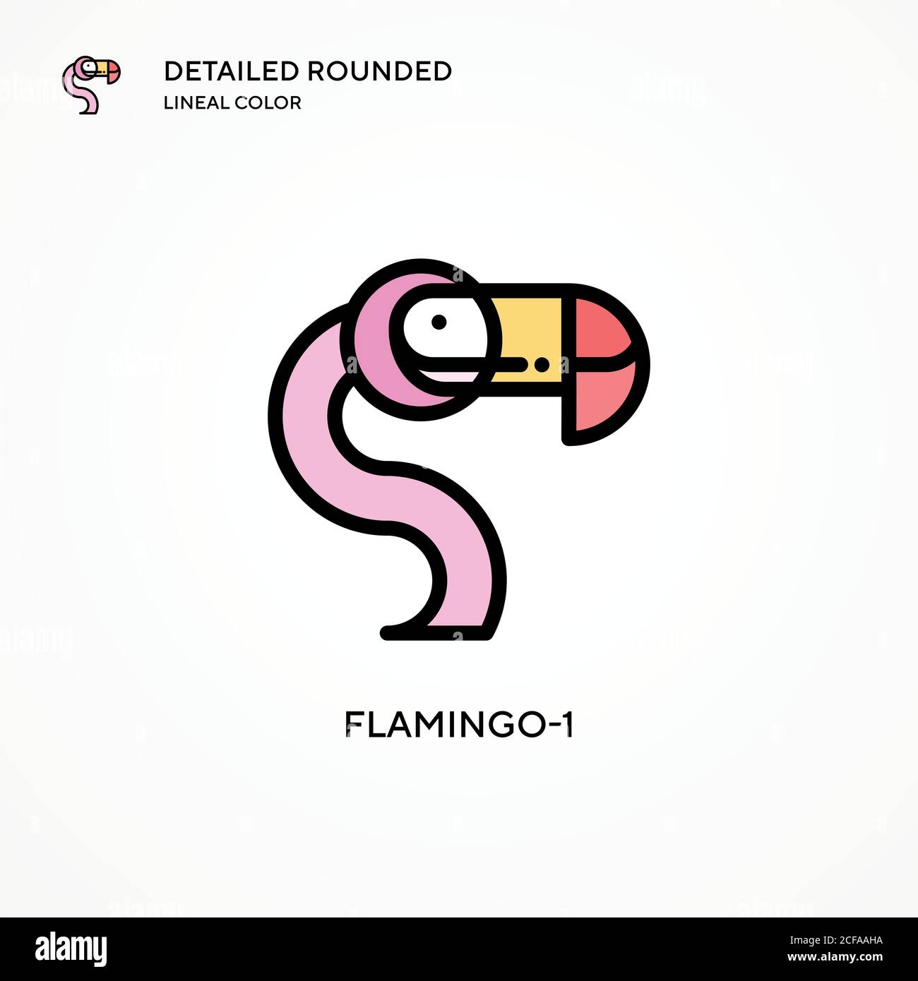 Icona del vettore Flamingo-1. Concetti moderni di illustrazione vettoriale. Facile da modificare e personalizzare. Illustrazione Vettoriale